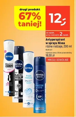 Antyperspirant w sprayu Nivea Men Fresh Active promocja w Dealz