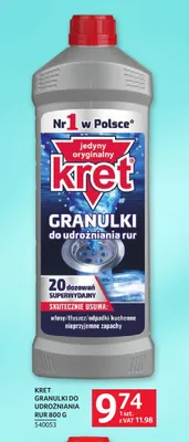 Granulki do udrożniania rur Kret promocja w Selgros