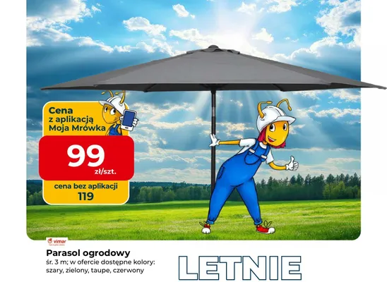 Parasol ogrodowy Vimar promocja w PSB Mrówka