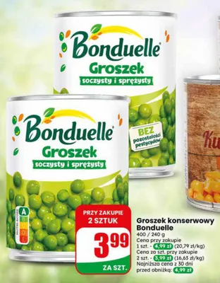 Groszek konserwowy Bonduelle promocja w Dino