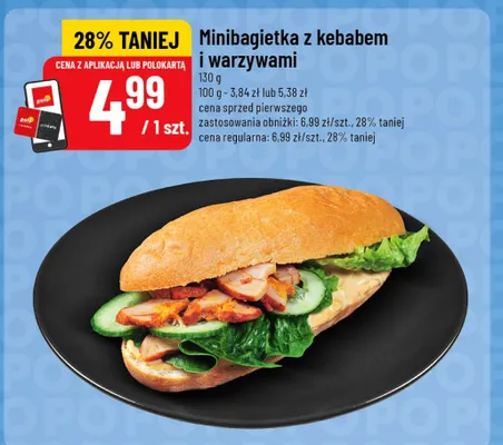 Minibagietka z kebabem i warzywami promocja w POLOmarket