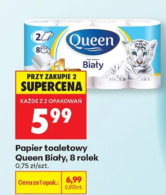 Papier toaletowy biały lawendowy Queen promocja w Biedronka