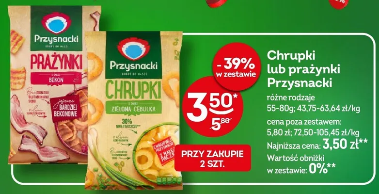 Chrupki lub prażynki różne rodzaje promocja w Żabka