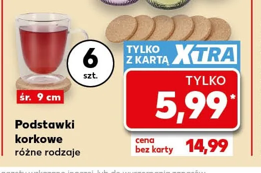 Podstawki korkowe 6-pak promocja w Kaufland