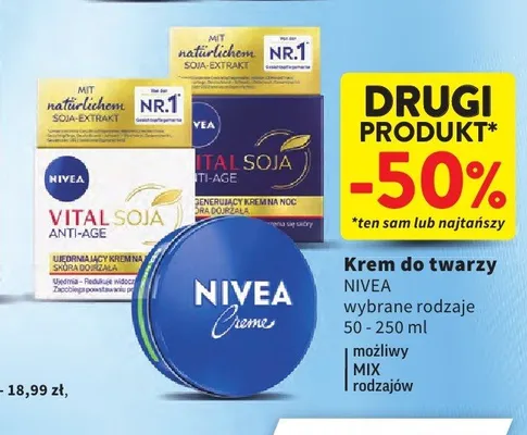 Krem do twarzy Nivea Vital Soja Anti-Age na dzień promocja w Intermarche