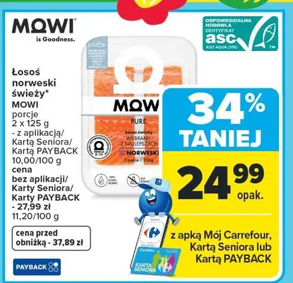Łosoś norweski świeży promocja w Carrefour Market