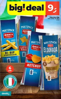 Chipsy Amica Chips Bi-Bip Formaggio 6-pak promocja w Dealz