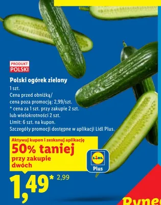 Polski ogórek zielony promocja w Lidl