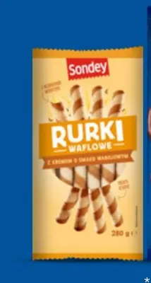 Rurki waflowe z kremem o smaku waniliowym Sondey promocja w Lidl
