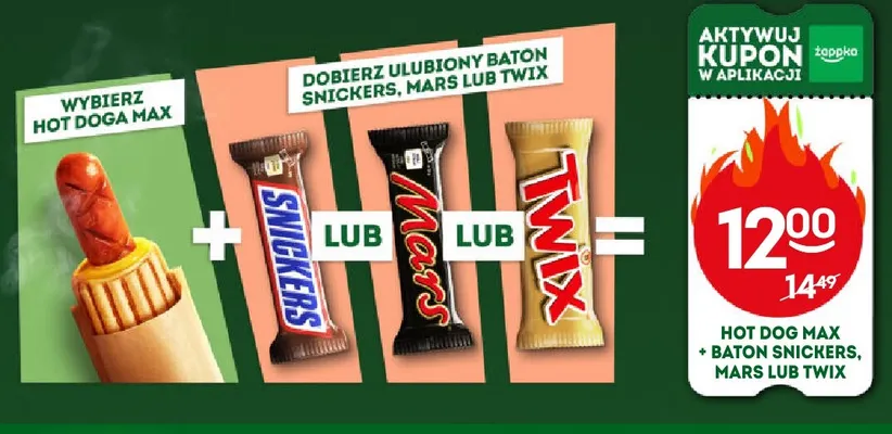 Zestaw Hot Dog Max + baton Snickers promocja w Żabka