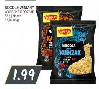Noodle Winiary smak Kurczak z czarnym pieprzem & chili promocja w Słoneczko