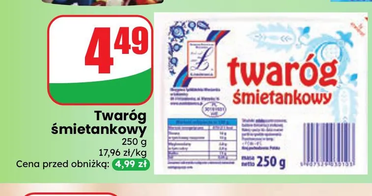 Twaróg śmietankowy promocja w Dino