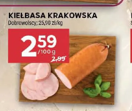Kiełbasa krakowska Dobrowolscy promocja w Stokrotka