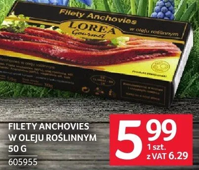 Filety anchois w oleju roślinnym 50 g promocja w Selgros