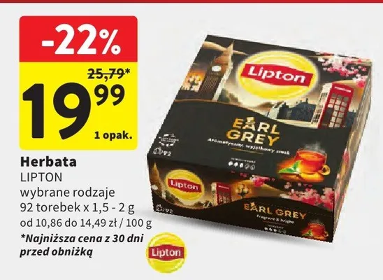 Herbata wybrane rodzaje 92 torebek x 1,5-2g promocja w Intermarche