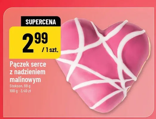 Pączek serce z nadzieniem malinowym promocja w POLOmarket