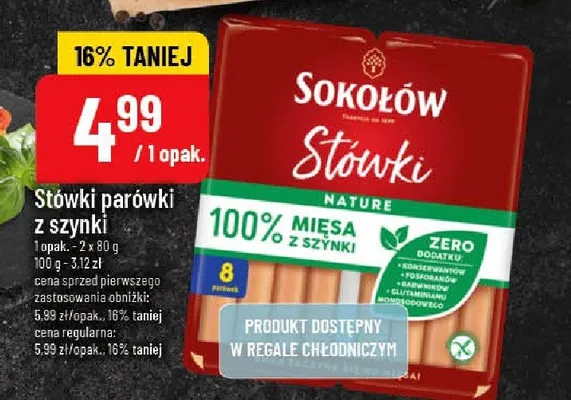 Stówki parówki z szynki Sokołów promocja w POLOmarket