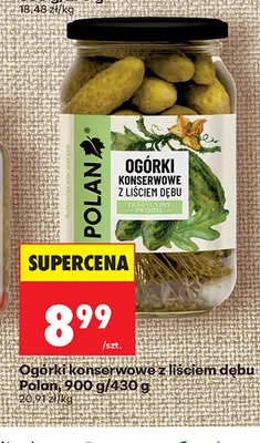 Ogórki konserwowe z liściem dębu Polan promocja w Biedronka