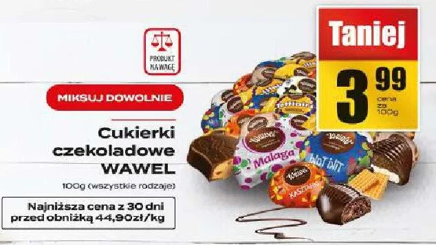 Cukierki czekoladowe różne rodzaje promocja w Supeco