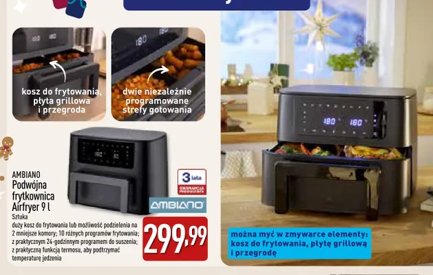 Podwójna frytkownica 9 l Ambiano promocja w Aldi