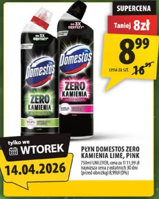 Płyn Domestos Zero Kamienia Lime, Pink promocja w Arhelan