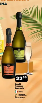 Wino musujące Borelli Prosecco Spumante półwytrawne promocja w Netto