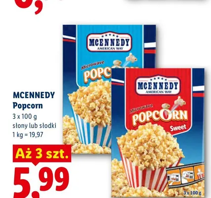Popcorn słony Mcennedy 3-pak promocja w Lidl
