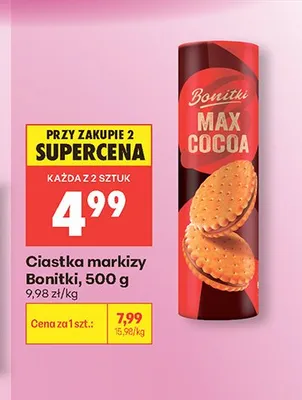 Ciastka markizy Bonitki MAX COCOA promocja w Biedronka