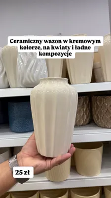 Wazon ceramiczny kremowy promocja w Pepco