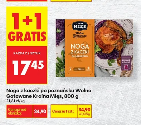 Noga z kaczki po poznańsku Wolno Gotowane Kraina Mięs promocja w Biedronka