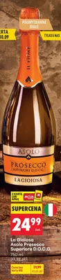 Wino musujące Prosecco Asolo Superiore D.O.C.G. La Gioiosa promocja w Biedronka