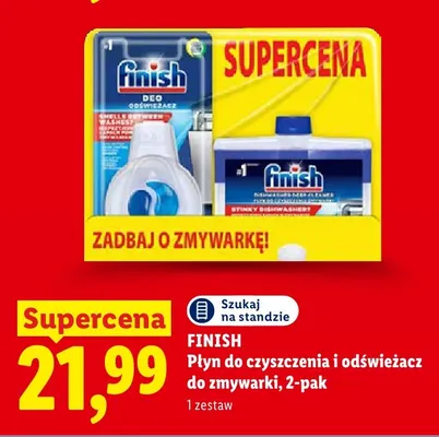 Płyn do czyszczenia i odświeżacz do zmywarki Finish 2-pak promocja w Lidl