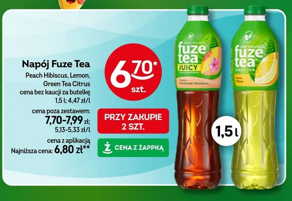Napój Fuze Tea Peach Hibiscus promocja w Żabka