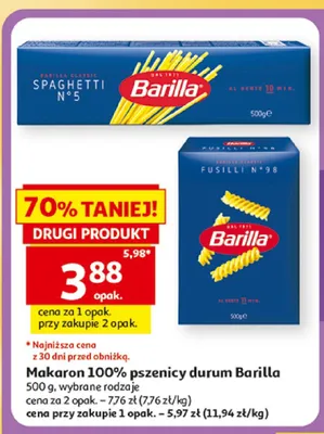 Makaron Fusilli No. 98 Barilla promocja w Auchan