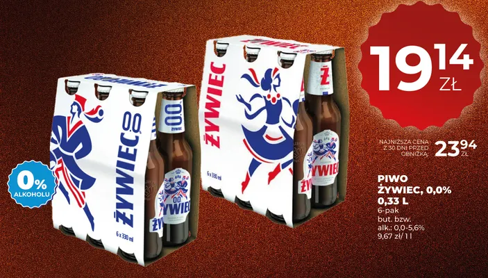Piwo bezalkoholowe Żywiec 6-pak promocja w Duży Ben