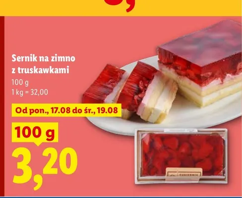 Sernik na zimno z truskawkami promocja w Lidl