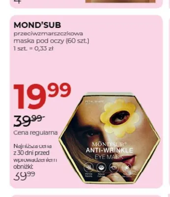 Maska pod oczy przeciwzmarszczkowa Mond'Sub promocja w Drogerie Jawa