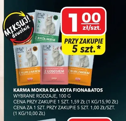 Karma mokra dla kota z królikiem Fiona&Atos promocja w Top Market