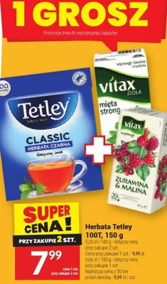 Herbata Tetley 100T promocja w Twój Market
