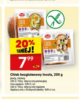 Chleb bezglutenowy Incola ciemny promocja w Twój Market