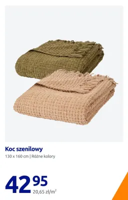 Koc szenilowy 130x160 cm promocja w Action