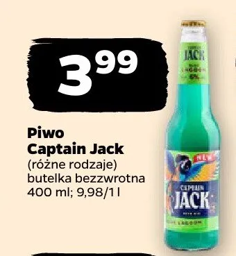 Piwo Captain Jack różne rodzaje promocja w Netto
