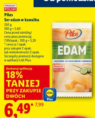 Ser edam w kawałku promocja w Lidl