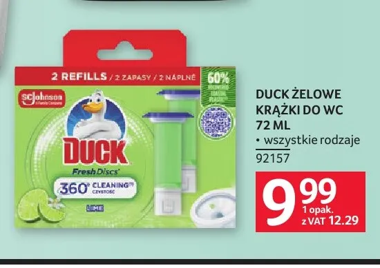 Żelowe krążki do WC Duck promocja w Selgros