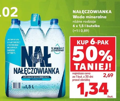 Woda mineralna różne rodzaje 6x1.5l promocja w Kaufland
