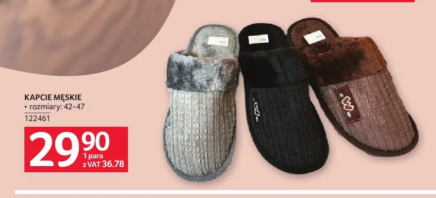 Kapcie męskie promocja w Selgros