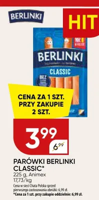 Parówki Berlinki Classic promocja w Chata Polska