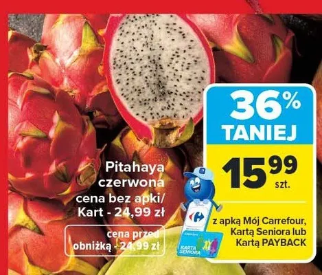 Pitahaya czerwona promocja w Carrefour