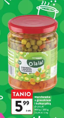 Marchewka z groszkiem i kukurydzą promocja w Intermarche