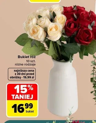 Bukiet róż 10 szt. promocja w Carrefour